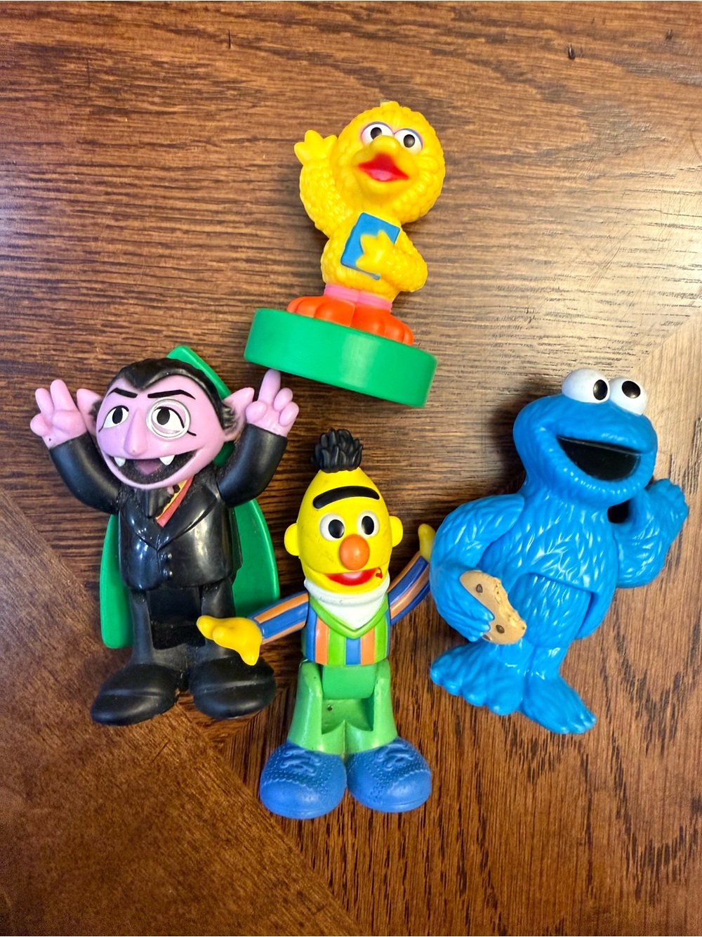 4 Sesame Street Kids Toy Figures Pack - Yellow, Blue, Black, Green